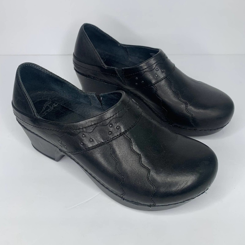 SOLD-M; DANSKO | Black Hailey Leather Clog Sz 38